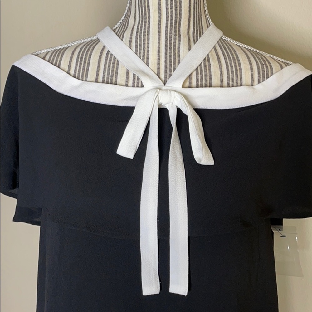 NWT Vince Camuto Colorblock Halter Blouse XS - Picture 6 of 13